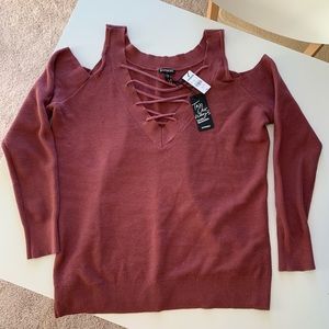 NEW Express Cold Shoulder Sweater, Sz S